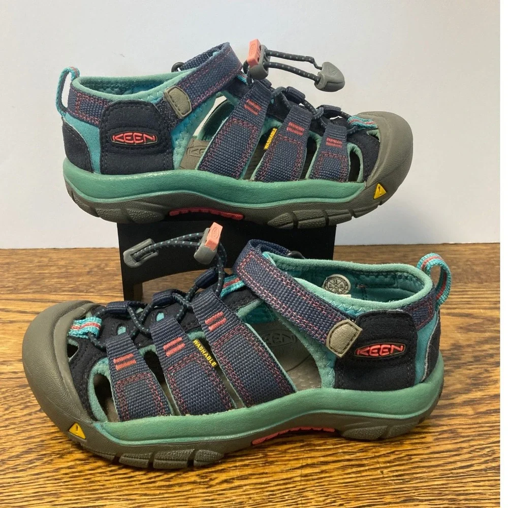 KEEN Newport H2 Kids Navy Blue Pink Green Sport Sandals Size 13 US 1012296